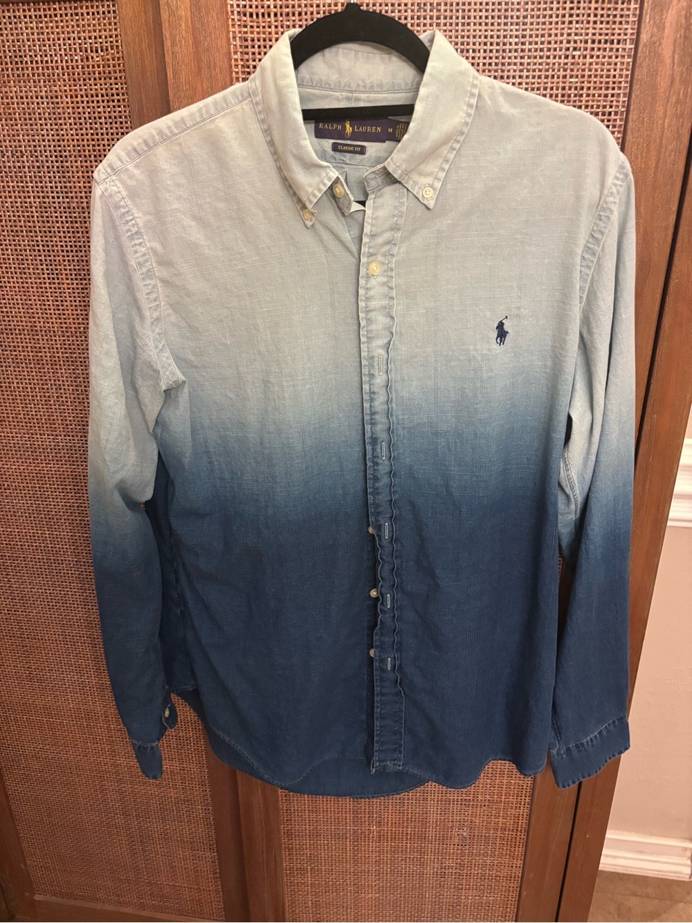 Ralph Lauren Men’s Dip Dyed Shirt in Light Blue to Navy